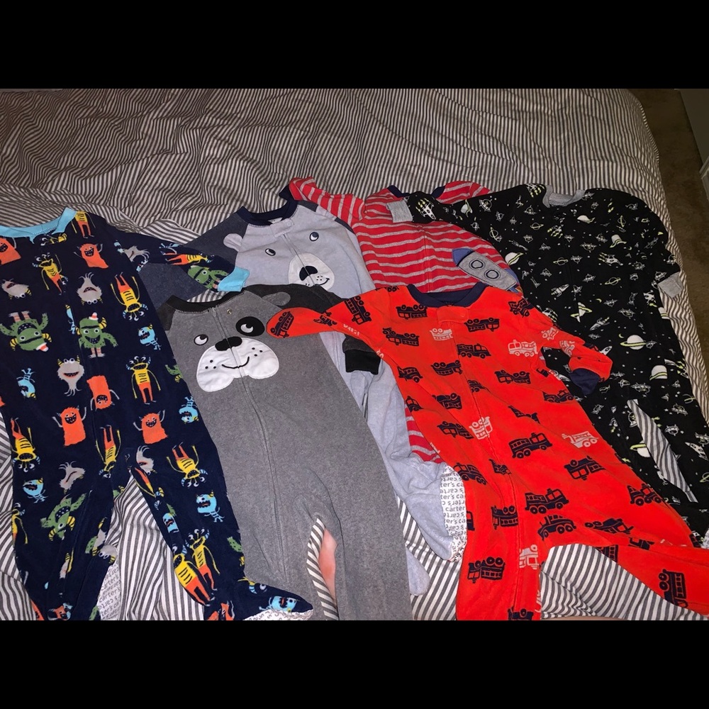 Bundle of Carter’s fleece footed pajamas